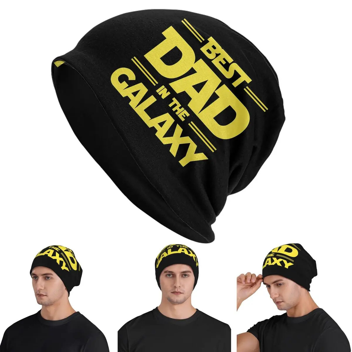 

Best Dad In The Galaxy Skullies Beanies Hats Warm Autumn Winter Outdoor Cap Knitted Bonnet Caps for Unisex Adult