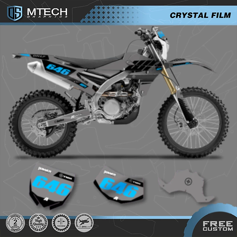 DSMTECH فريق الرسومات خلفية ملصق لاصق لامع ورائع أطقم لياماها WR250F WRF250 2015 2016 2017- 2019 WR450F WRF450 2016-18 007