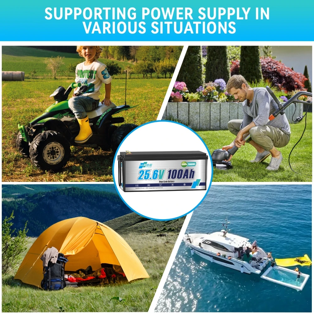 LiFePO4 24V 100Ah 150Ah 12V 100Ah 300Ah Battery Pack 2560Wh Grade A 6000+ Cycles For RV Golf Cart Boat Solar Battery EU NO TAX