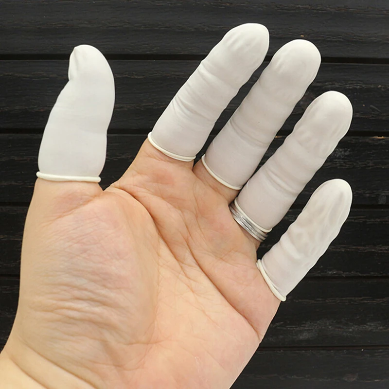 

20/100pc Rubber Finger Protector Covers Wear-Resistant Highly Elastic Anti-Slip Latex Finger Cots For Electronics Protec