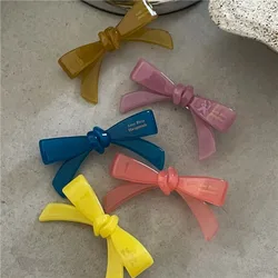 Süße Bowknot Haars pange Acetat Haars pange koreanische Gelee Farbe Haarnadel für Frauen Mädchen Clips Haar griff Mode Haarschmuck