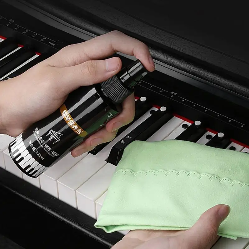 120ml Piano Cleaner Keyboard Brightener Agent Pianos Cleaner Maintenance Care Kit For Keyboard Controllers Keys Digital Pianos