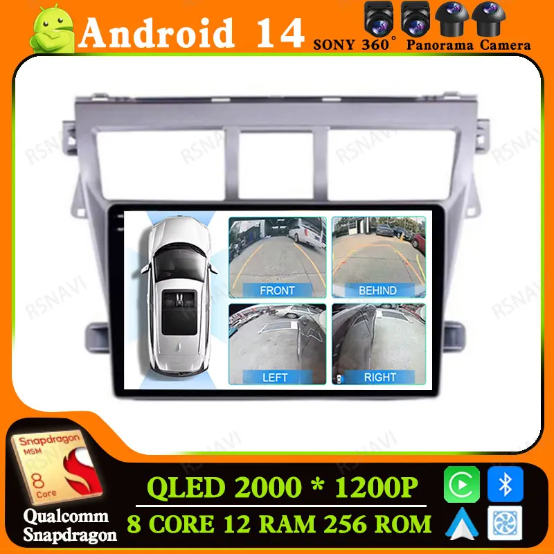 

Android 14 Car Radio For Toyota Vios Yaris 2007 2008 -2012 Head Unit Navigation Multimedia Viedo Player DVD 4G LTE GPS Stereo BT