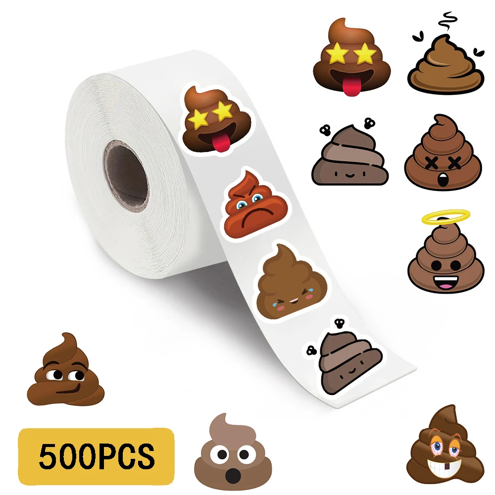 500 Uds lindo divertido rollo de caca pegatinas teléfono estética Graffiti pared portátil equipaje DIY Graffiti pegatina de pared impermeable ﻿