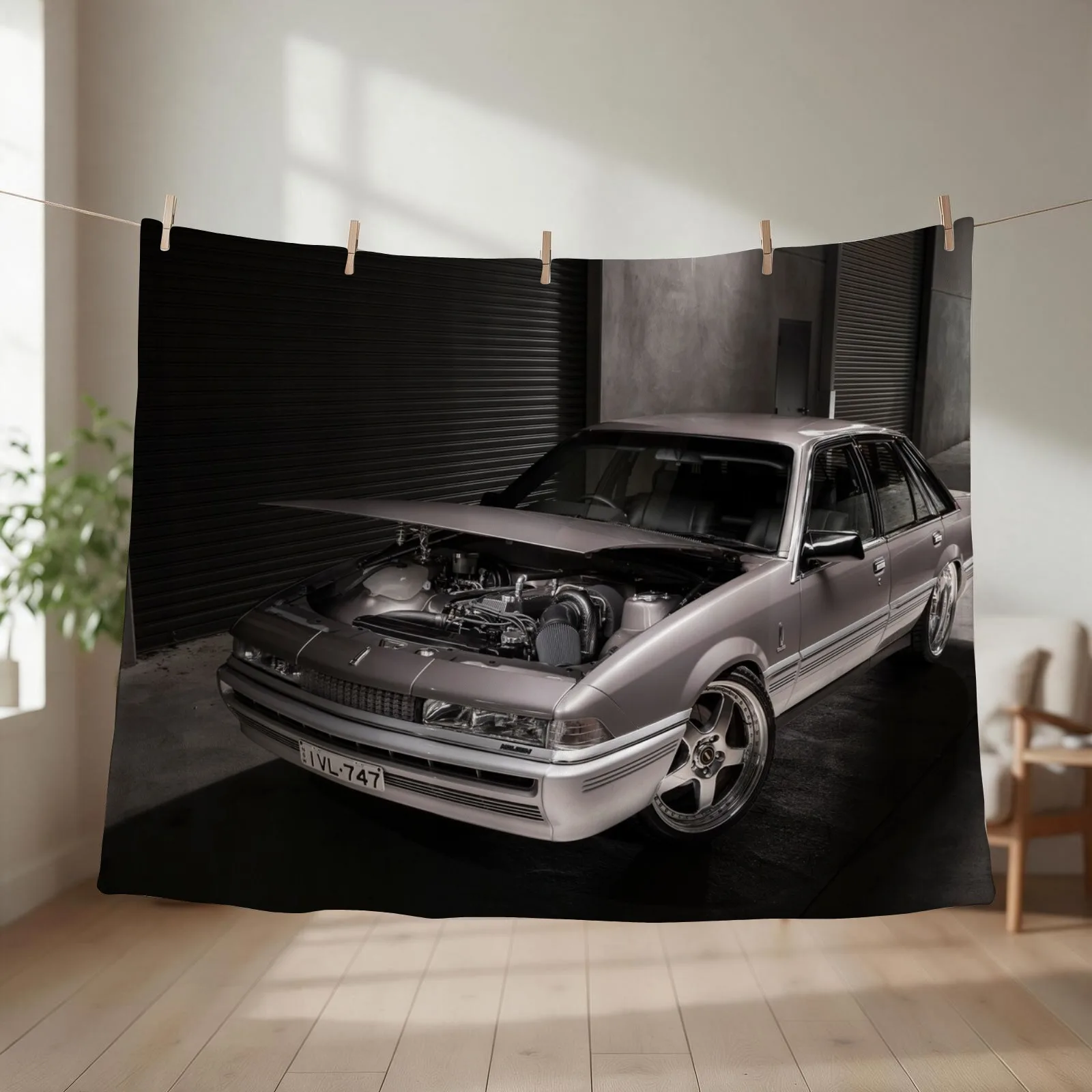 Silver Holden VL Commodore Turbo Throw Blanket couch cozy soft plush fuzzy picnic outdoor blanket