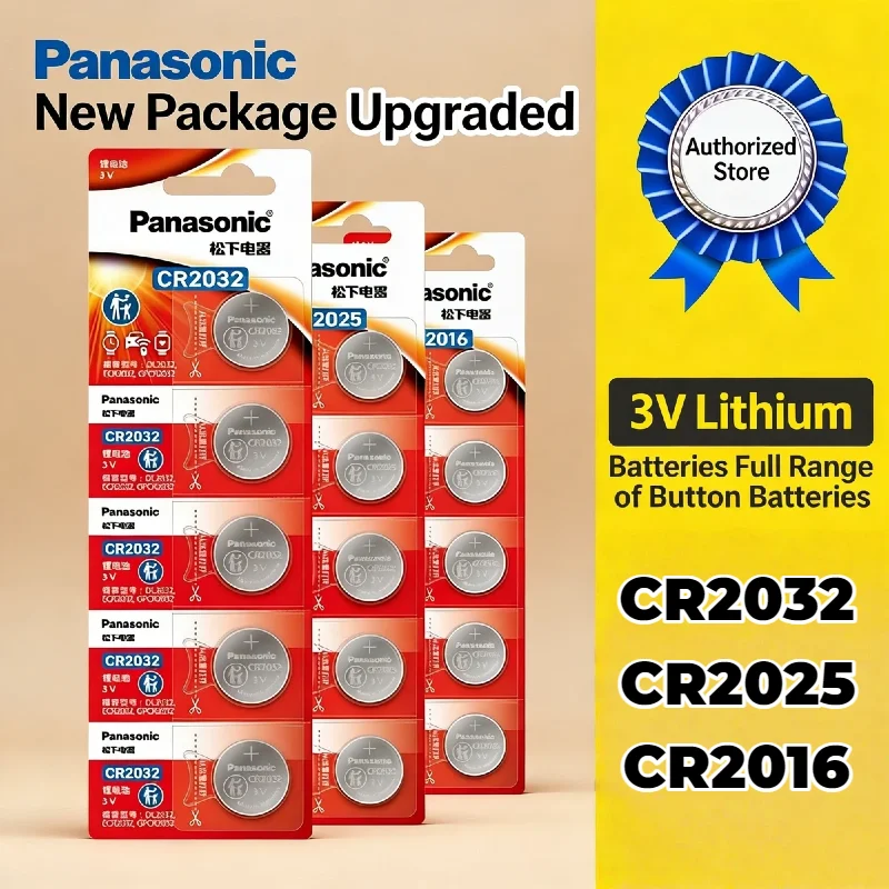 

Panasonic 3V Lithium Coin Cell Battery CR2032 CR2025 CR2016 DL2032 for Car Key Fob Computer Motherboard Clock Calculator