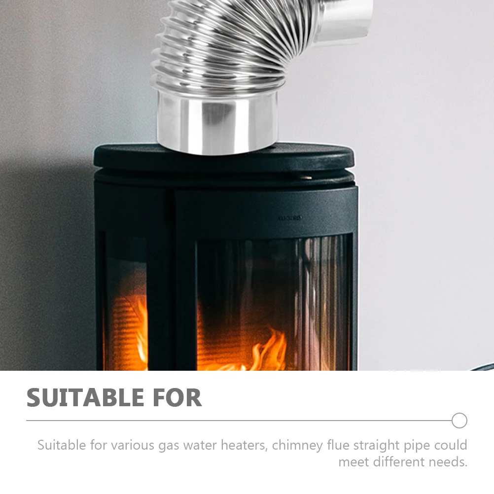 

3 Pcs Chimney Flue Pipe Exhaust Elbow Stove Water Heater Accessories Silver Stainless Steel