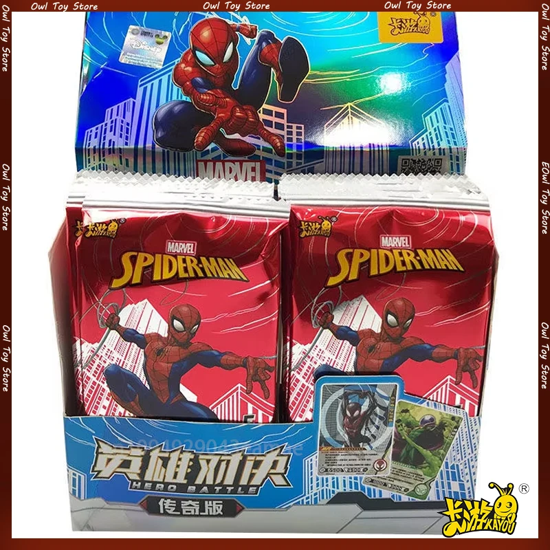 

Card Kayou Marvel Collection Legendary Edition Spider-Man Iron Man Hero Duel Competitive Combat Laser Phantom Card Kid Toy Gift