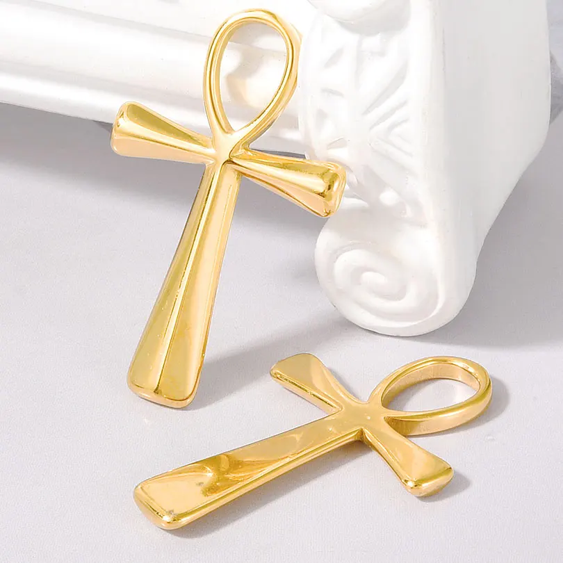 5pcs Mix Religious Stainless Steel Ankh Cross Pendants For Jewelry Making Supplies DIY Accessories No Fade Metal Charms Pendant - view 4