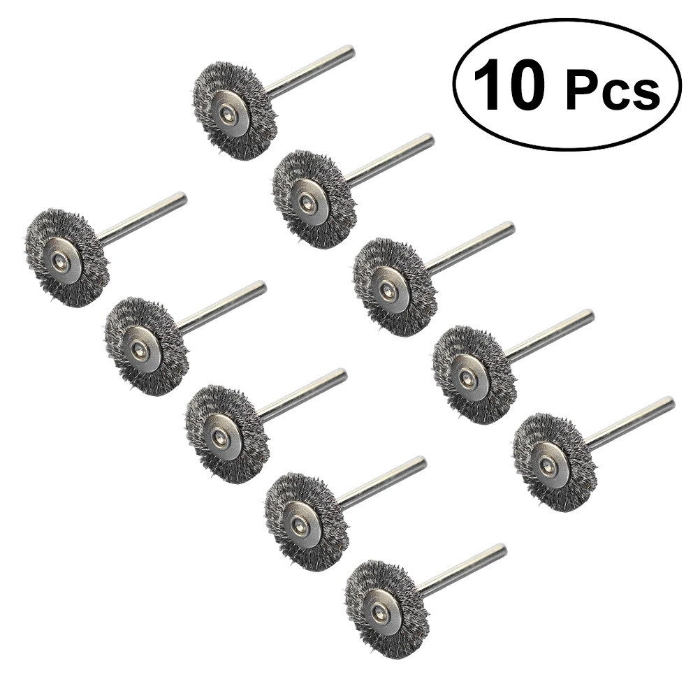 

10 pcs Stainless Steel Wire Wheel Brush Set For Derusting Polishing Grinding Rotary Tools Mold Aviation Machinery Use