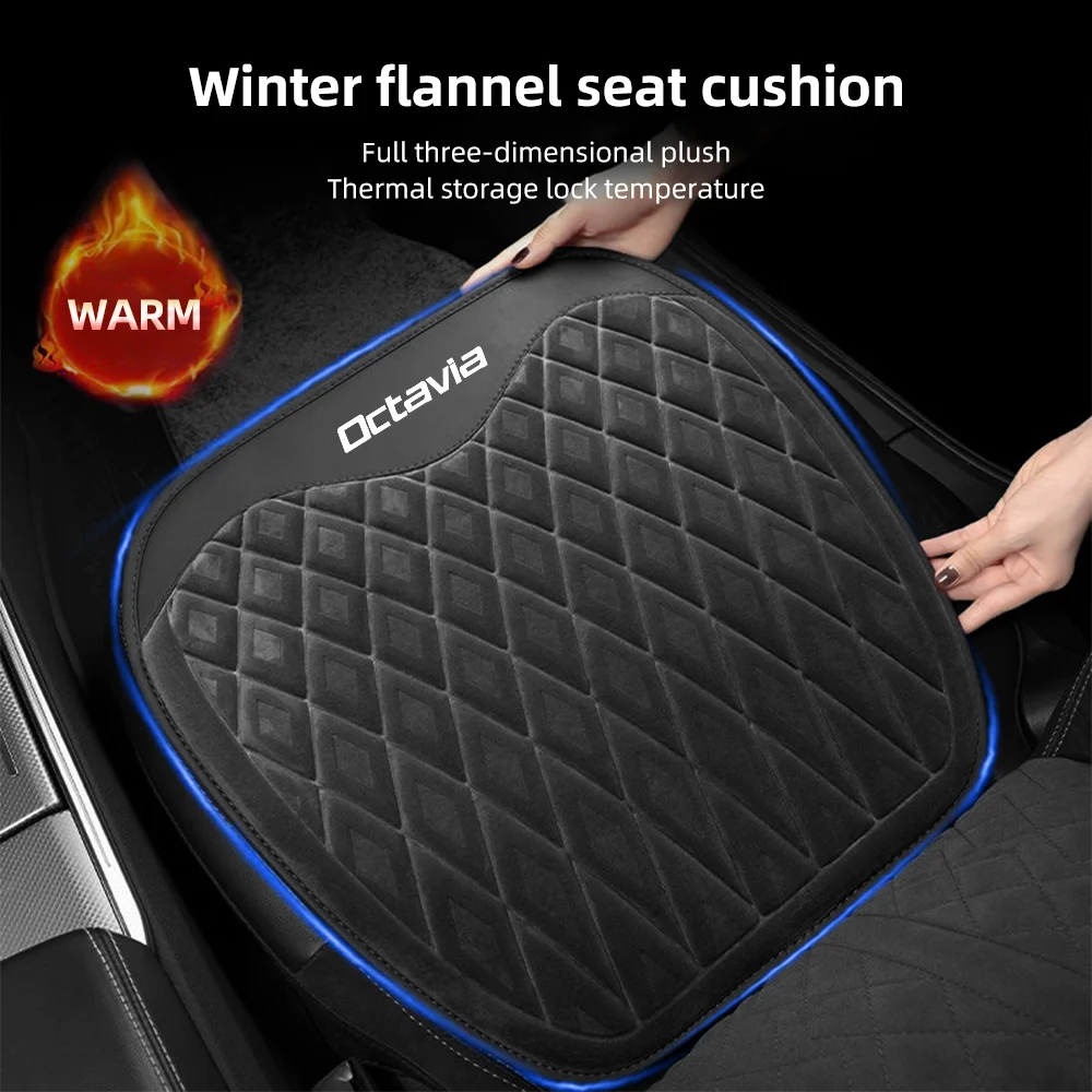 

Autumn and Winter Car Seat Cushion Flannel Plush Warm Soft Car Seat Cover For Skoda Octavia 2 3 MK1 MK3 Universal Auto Chair Pad