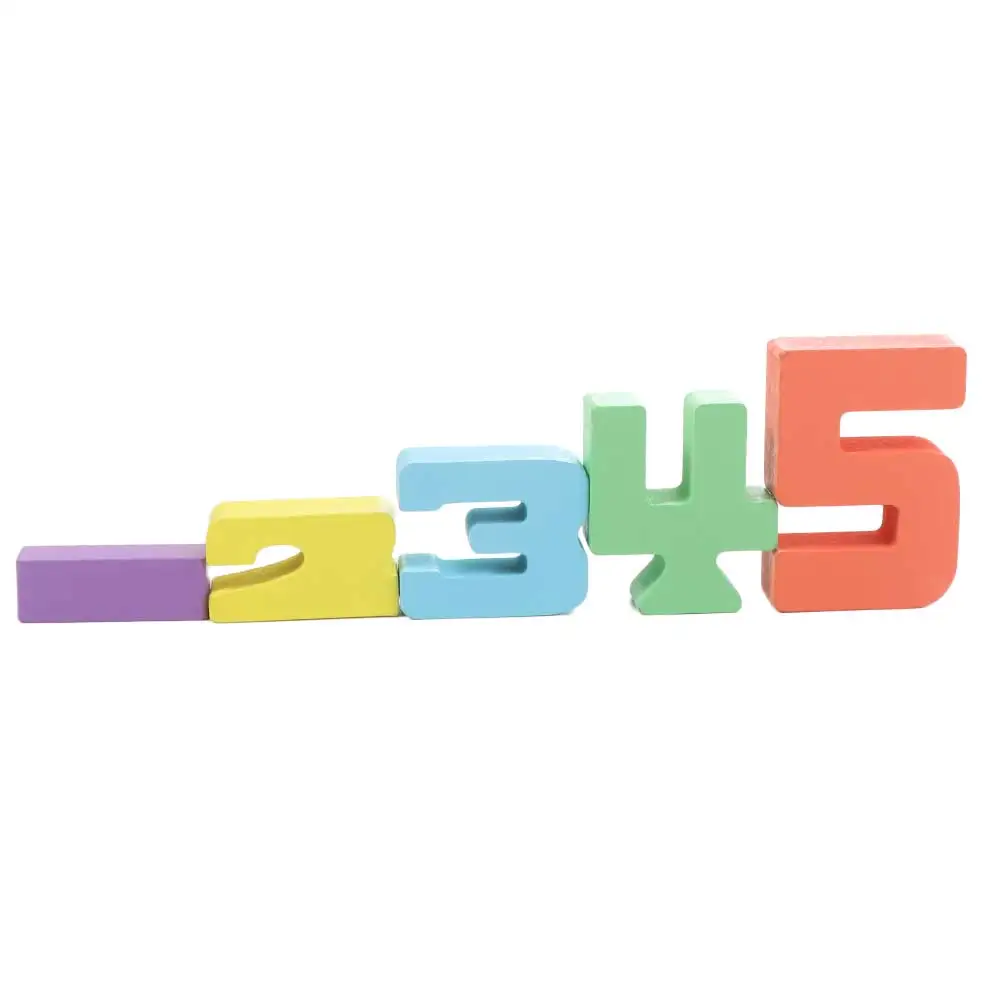 Wooden Digital Building Blocks Educational Balance Game 3D Digital Puzzle Assembly Bricks Large Particle Stacking Blocks