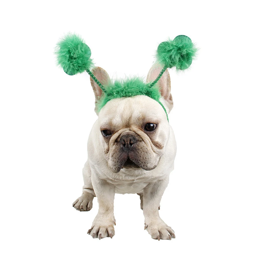 

Fashion Pet Headdress For Dogs Cats Adjustable Grass Hair Band Comfortable Headband Festive Costume Decoration Green Dog