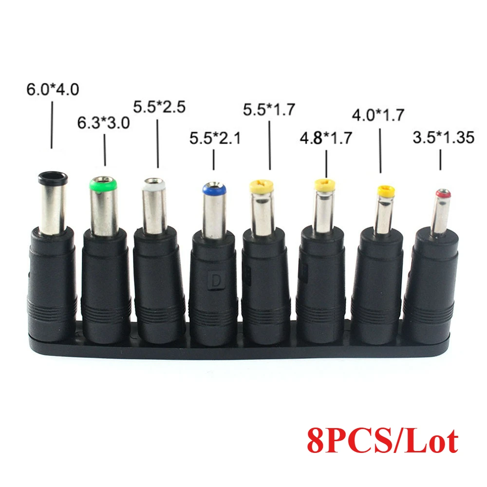 8 stücke AC-DC 5,5X2,1mm Weibliche Jack Stecker Power Adapter Stecker ZU 6,3 6,0 5,5 4,8 4,0 3,5mm 2,5 2,1 1,7 1,35mm Stecker Adapter Stecker