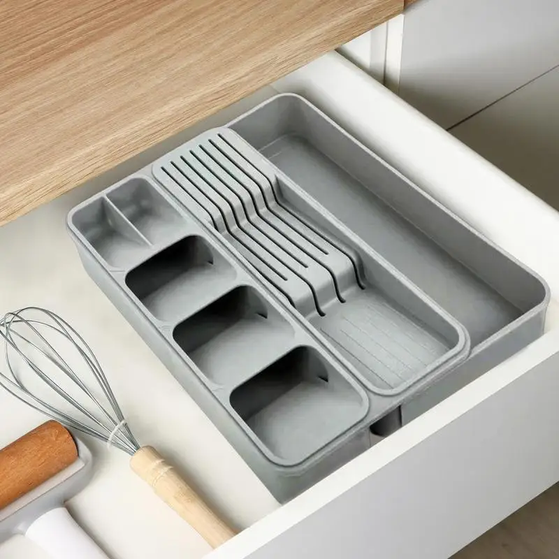 

Cutlery Drawer Organizer Detachable Utensil Holder Kitchen Organizer Cutter Holder Spoons Forks Storage Box Multifunctional