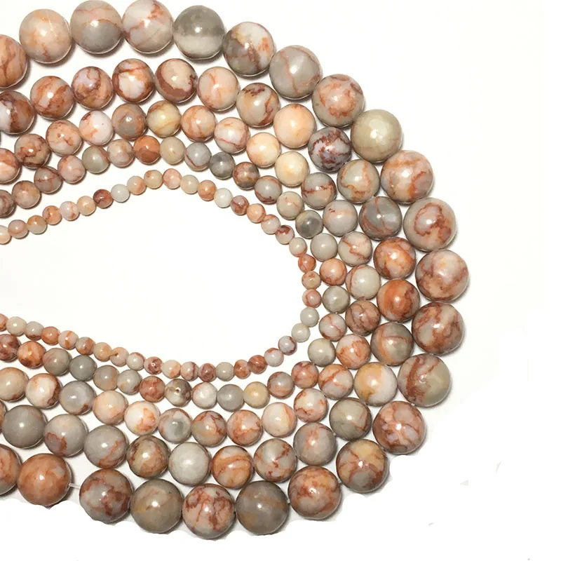 Diffone 4–12 mm natürlicher Blutstein der Güteklasse A für die Schmuckherstellung, runder, glatter Hühnerblutstein, lose Perlen, DIY-Armband, Halskette