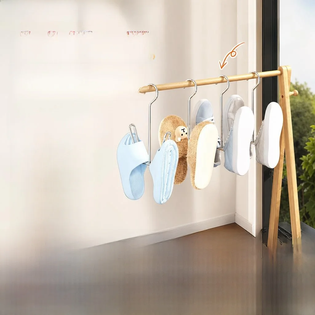 

Stainless Steel 304 Thickened Windproof Shoe Drying Rack Balcony Multi-functional Window Sill No-drilling Required Shoe Stand