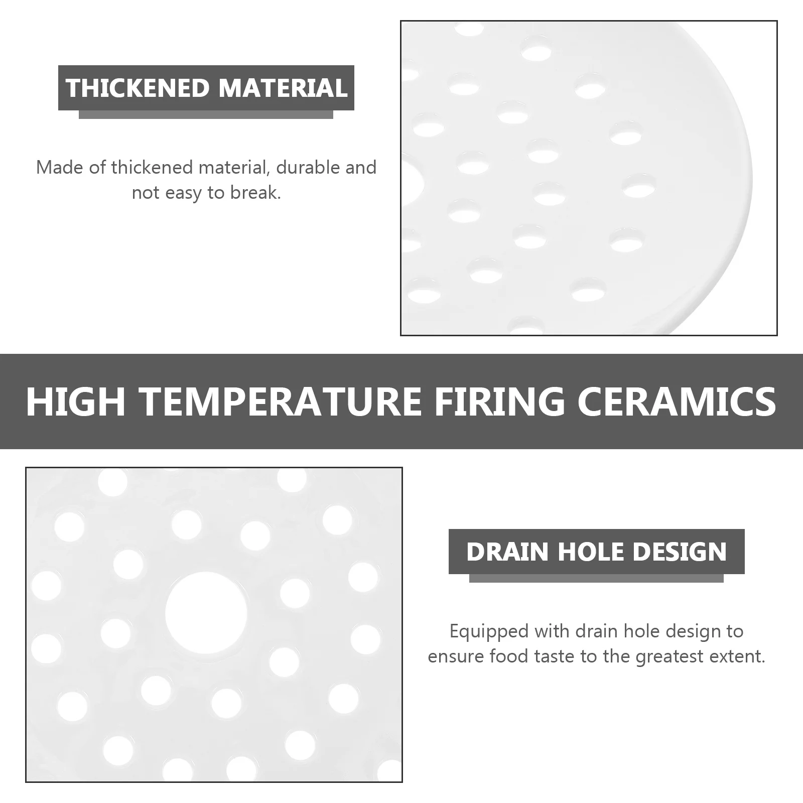 

1Pcs Ceramic Steaming Plate Multi-Holes Food Grade Fish Dumpling Steamer Home Kitchen Supplies Practical Steamed Fish