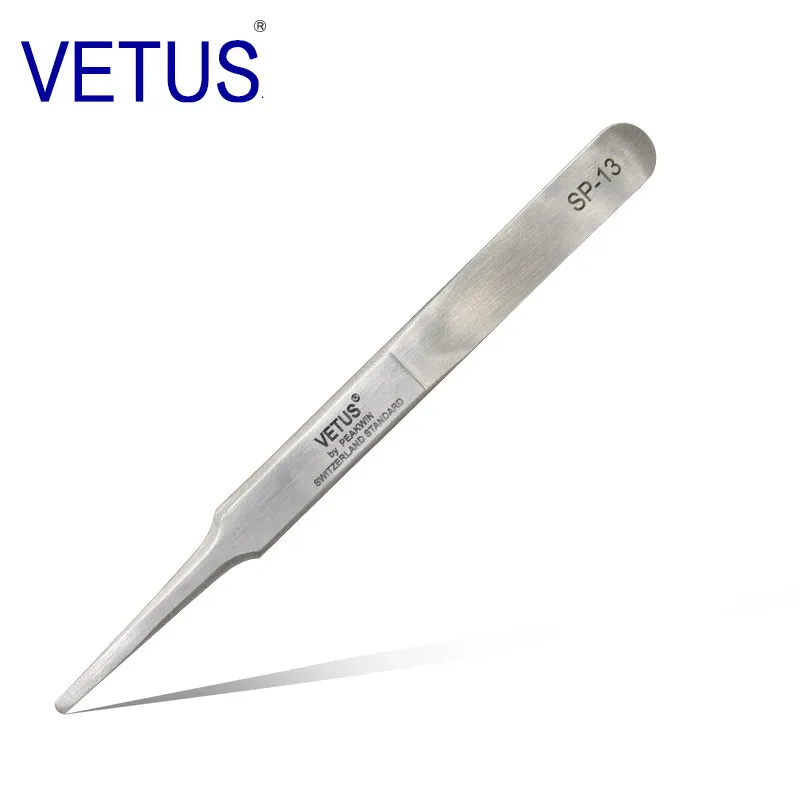 VETUS SP13 Precision Tweezers 302 Stainless Steel Anti Magnetic Acid Resistant 120mm Watch Repair Electronic Maintenance Tools