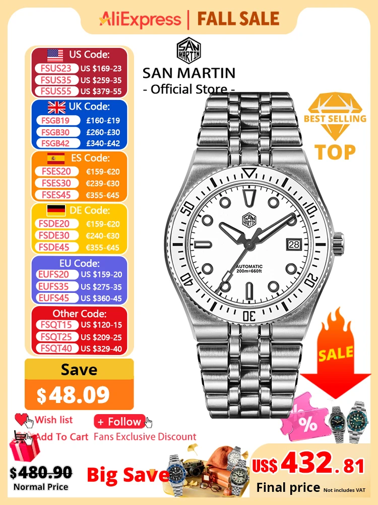 Cloisonne Enamel Dial - San Martin 40mm Enamel Spiral Dial