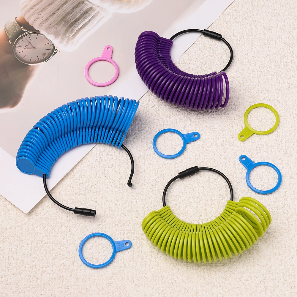 1 قطعة مجوهرات بلاستيكية حلقة قياس أداة حلقة إصبع مقاييس الحجم متر حلقة اليد الولايات المتحدة 0-13 و المملكة المتحدة A-Z لأدوات حجم المجوهرات ذاتية الصنع #3