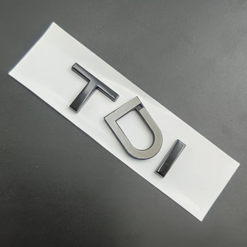 3D ABS Chrome Black Logo TDI Emblem Letters Car Trunk Badge