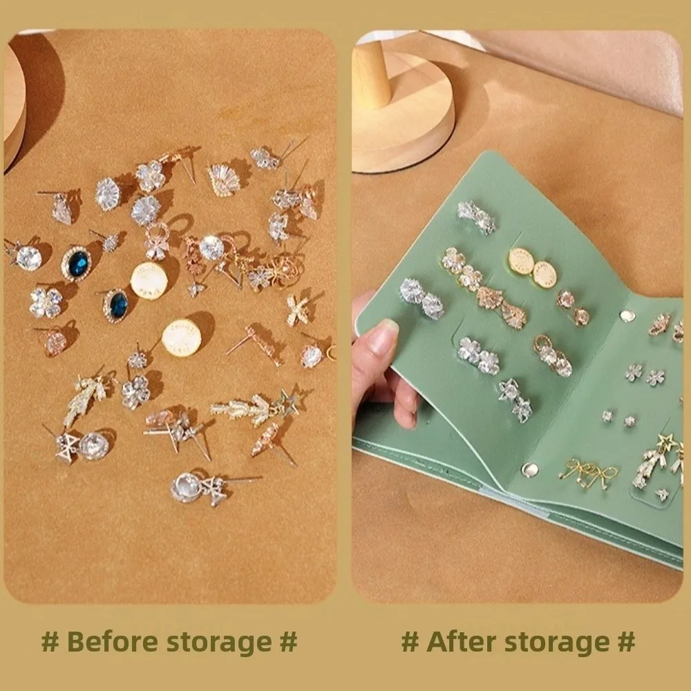 متعدد الطبقات الأذن مسمار حقيبة التخزين سعة كبيرة مجوهرات إبداعية المنظم كتاب دفتر نمط كتاب نوع حقيبة التخزين #4