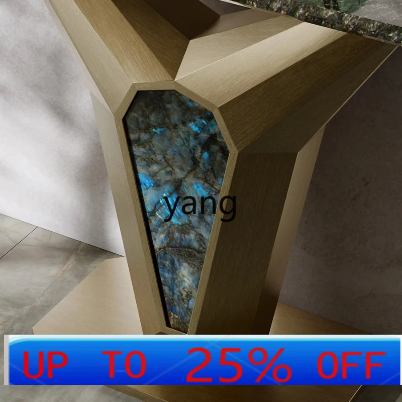 

LH Modern Simple Light Luxury Entrance Table Platinum Diamond Natural Marble Entrance Table