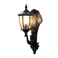 Solar Outdoor Entrance Villa Balcony Waterproof European Retro Courtyard Peacock Wall Light