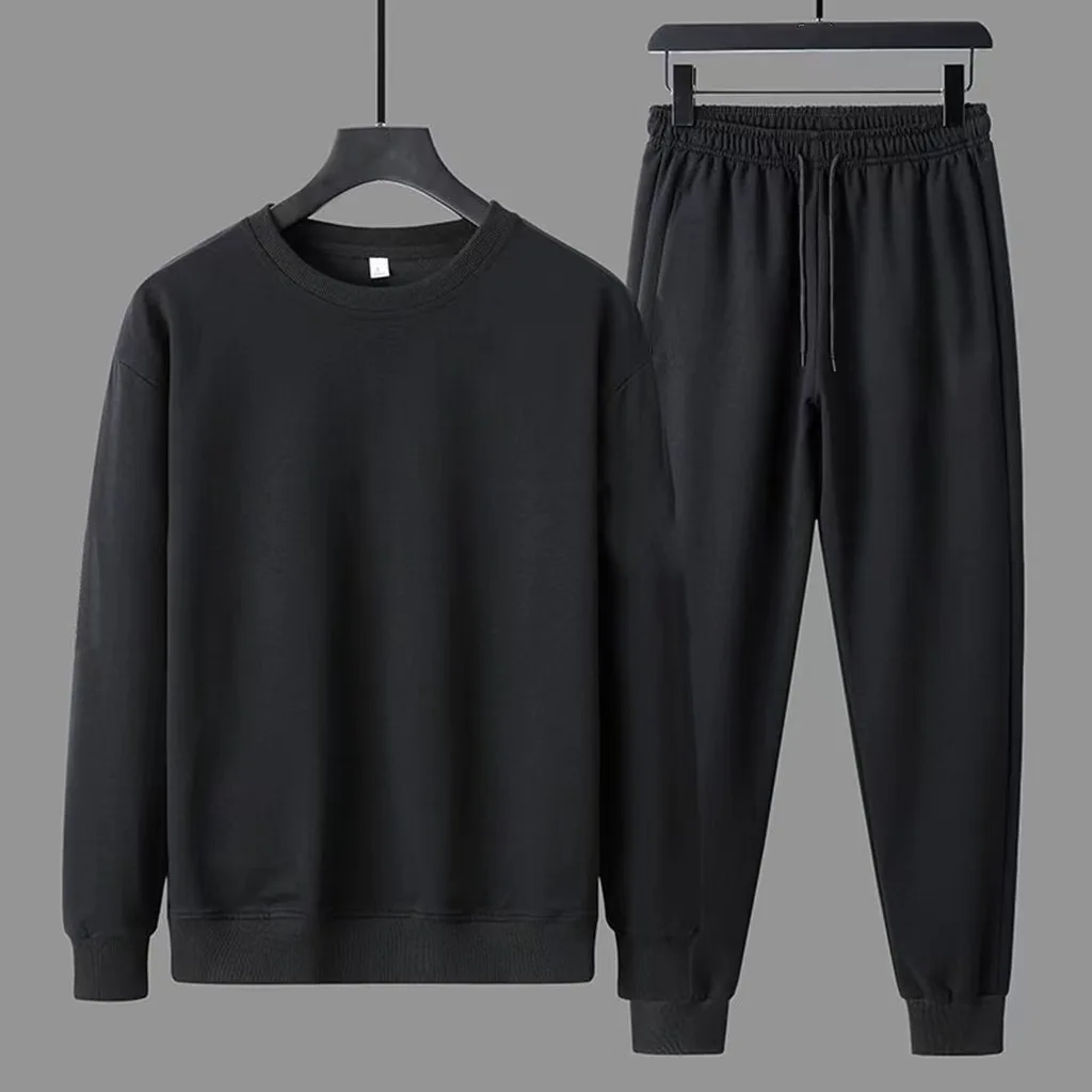 

2025 Autumn Men's sets hoodie Long sleeve Sweatshirts Y2k tracksuits sports suit Polyester pullover + Long Pants two-piece set