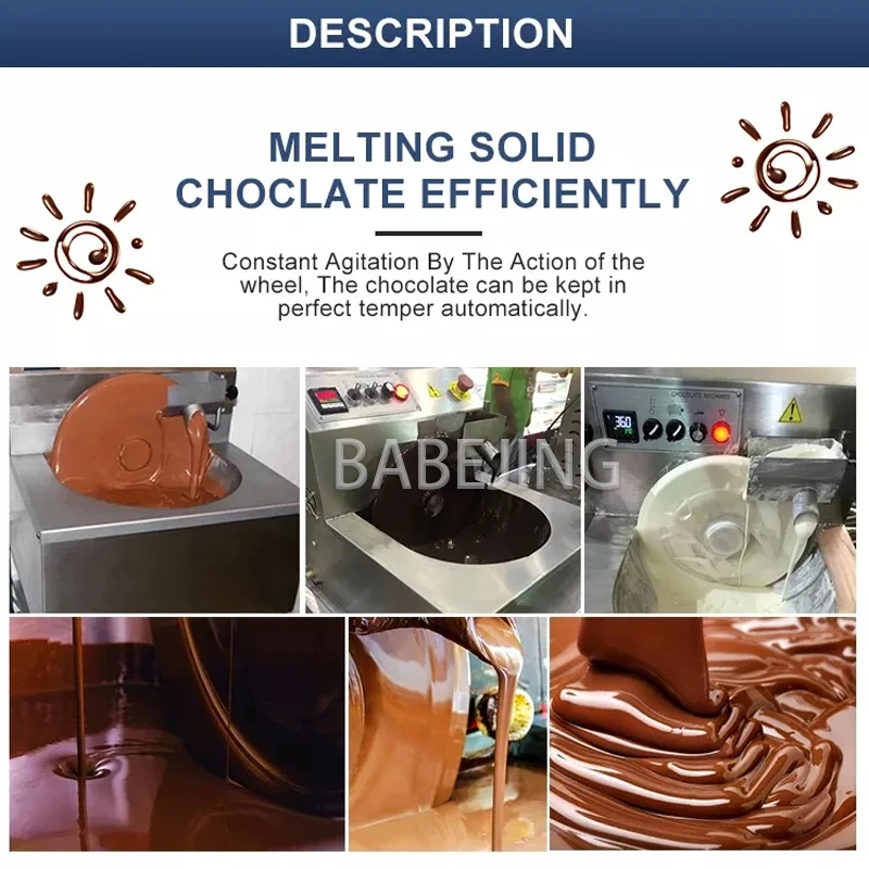 BABEJING Horno de fusión de chocolate multifuncional de gran capacidad Máquina comercial para hacer chocolate