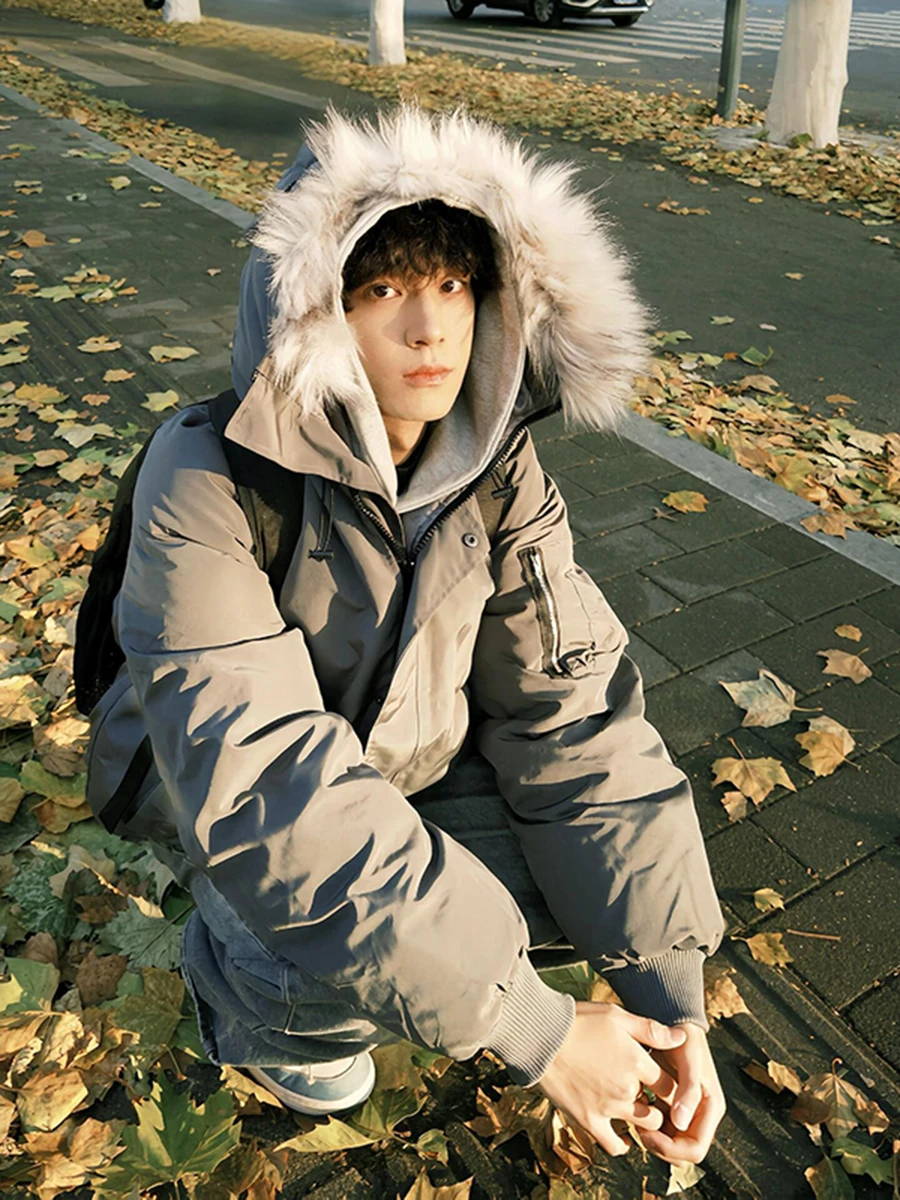 

Мужская зимняя утепленная стеганая хлопковая куртка-парка на молнии, молодежная, модная, стандартной длины, цветная