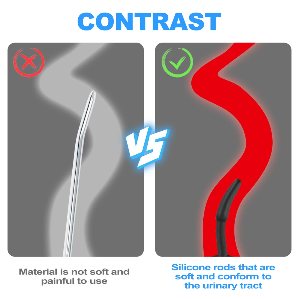 5 أحجام لينة سيليكون مجرى البول موسع الحصان العين عصا القضيب قضيب الذكور الاستمناء انسداد محفز القسطرة الجنس لعب للرجال