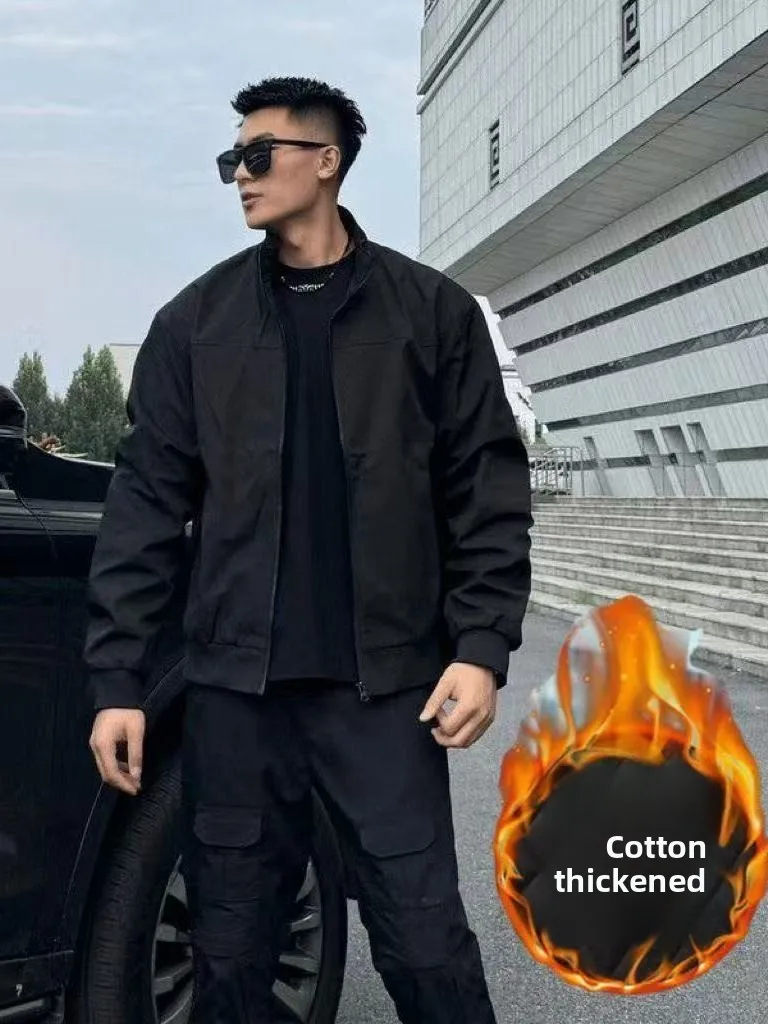 

Retro American Cotton Jaet Men's Color Casual Workwear Windproof Warm Trendy Outerwear for Autumn Winter