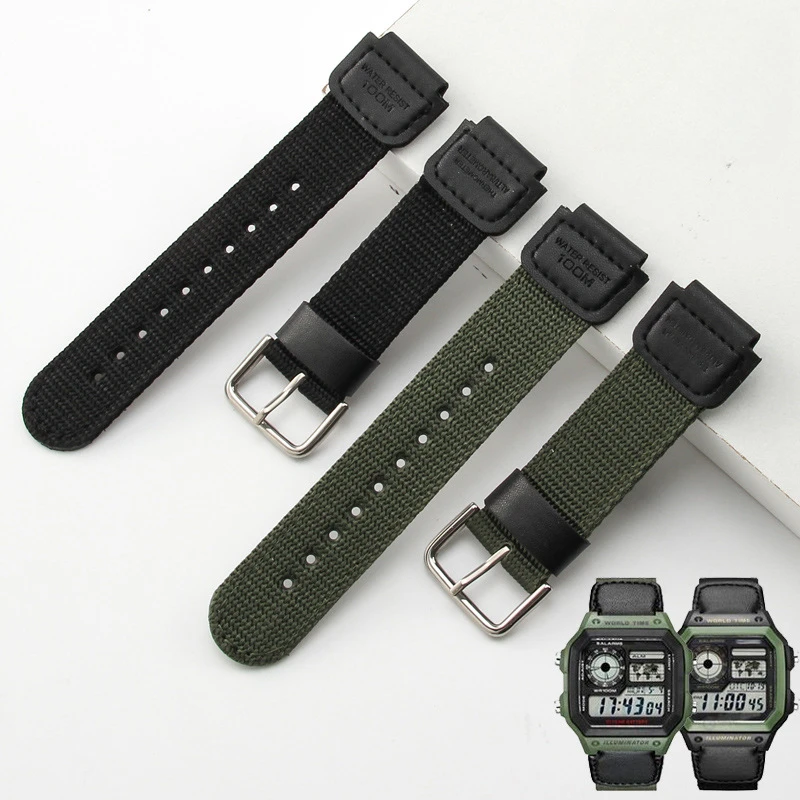 

Suitable For G-Shock Nylon watch band Canva fit for swatch Strap Ae-1200Wh/Sgw-300/Aq-S810W Flange 18mm Male