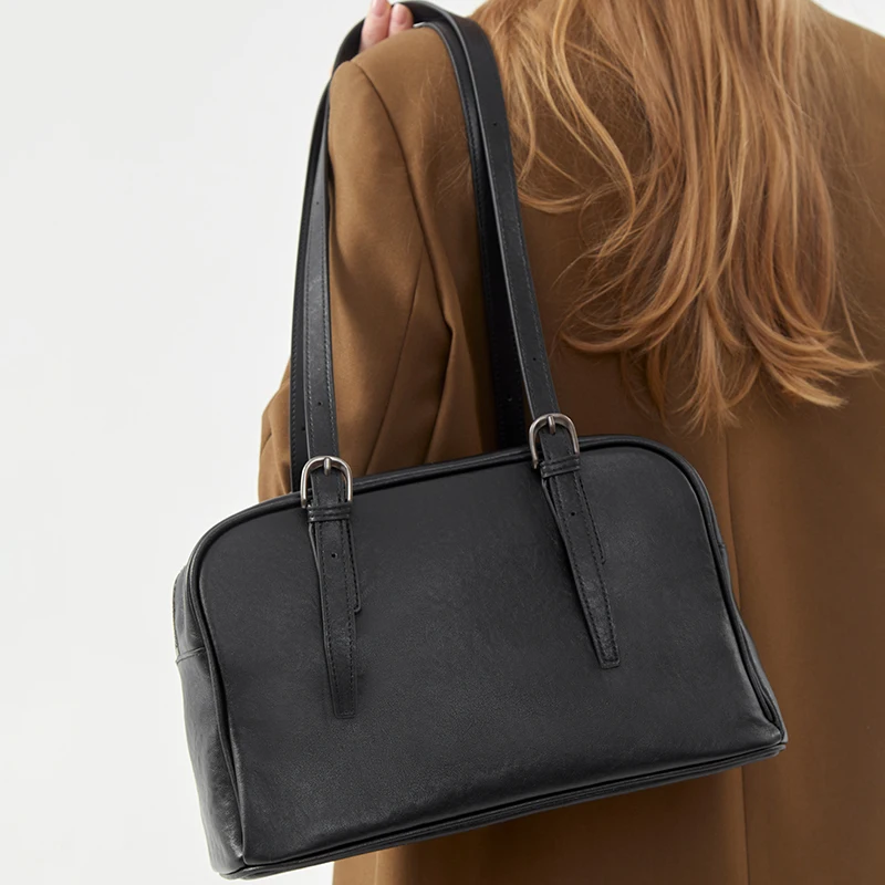 

Ladies Retro Large Capacity Cowhide Bag Women's Cow Genuine Leather Shoulder Bags Female Fashion Designer Luxury Handbags lady