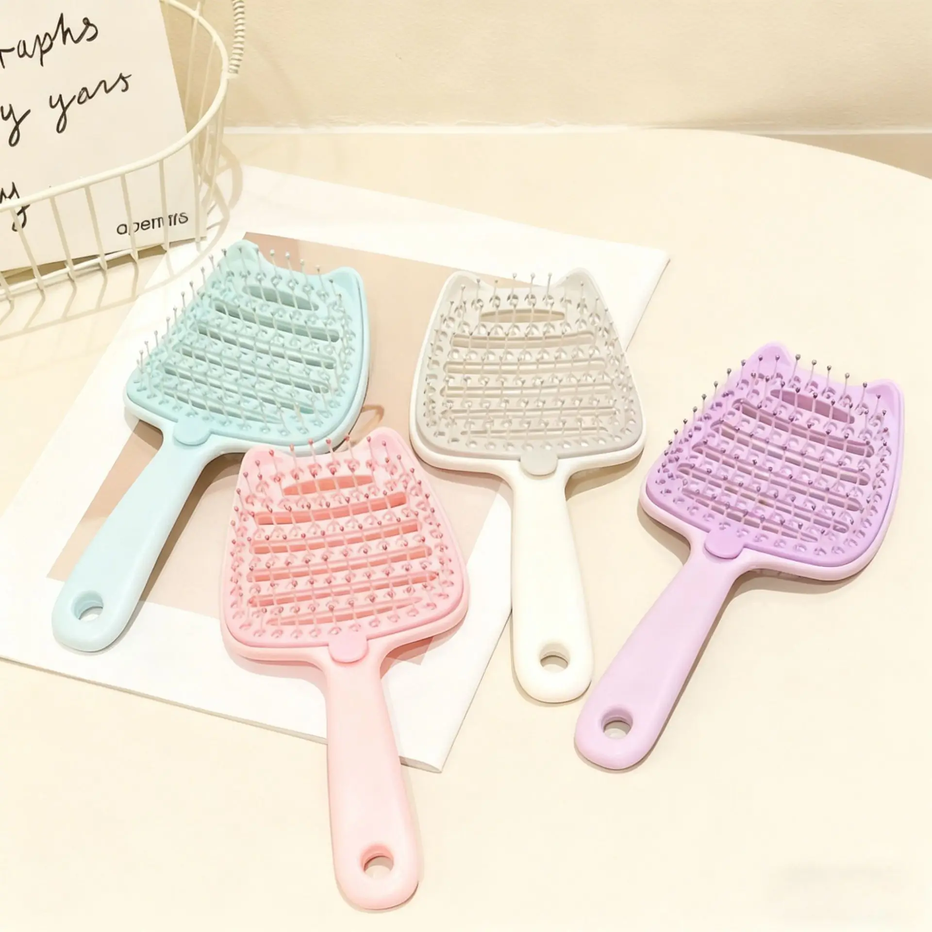 Cepillo desenredante para el cabello, peine masajeador para cabello rizado, cepillo para cabello liso, peine esponjoso para peluquería profesional