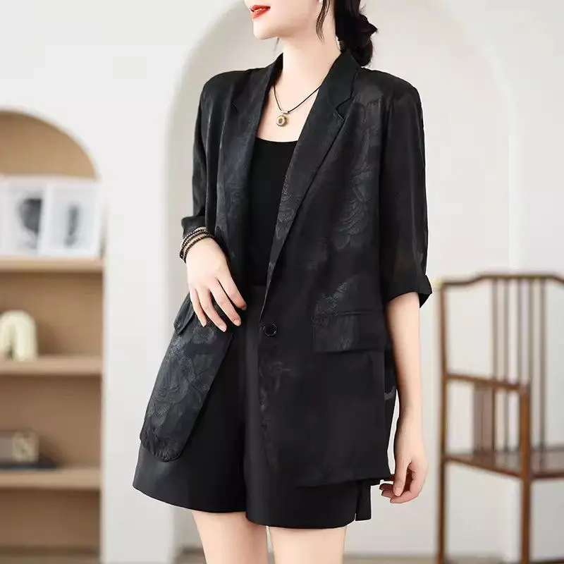 Chinese Style Jacquard Sun Protection Suit Jacket Women's Medium Length 2024 Spring/Summer Oversized Loose Casual Thin Top k1274