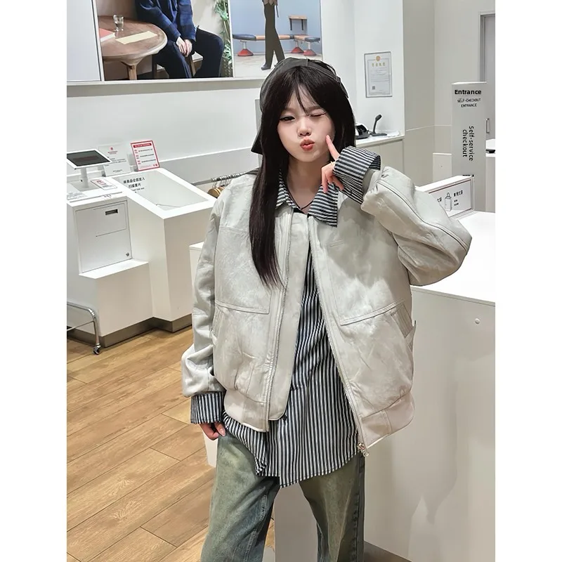 

Retro ey Workwear Jaet Women's 2024 New Spring Autumn High-End Detroit Coat Early Autumn Women's ort Outerwear