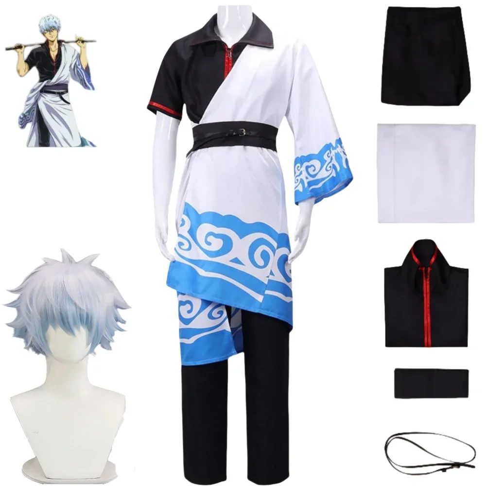 

2025SakMiGintoki Gintama Аниме Костюмы подлинные, Костюмы noirs et blanks, Костюмы для косплея, Vêtements de Noël