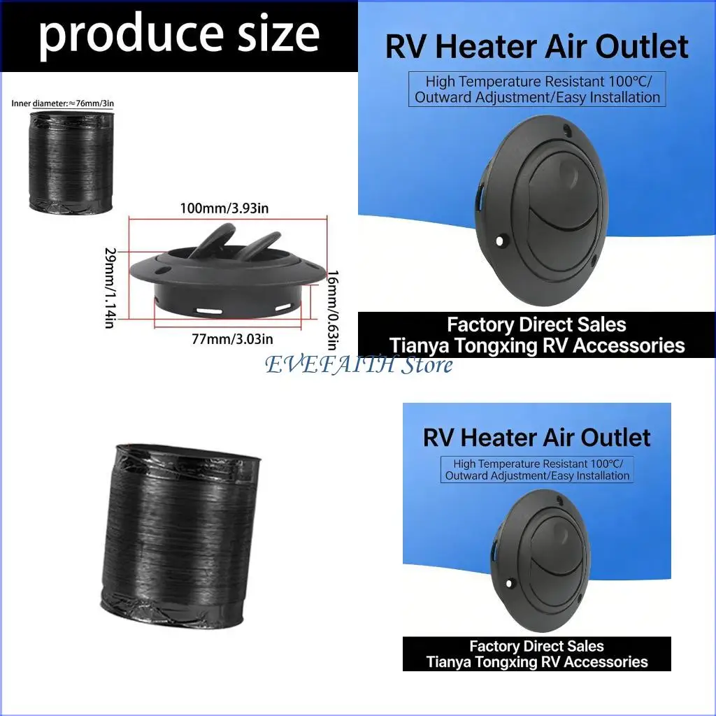 

124B Air Vent Grille Ventilation Louver Round Shaped Venting Louver Grille Campers