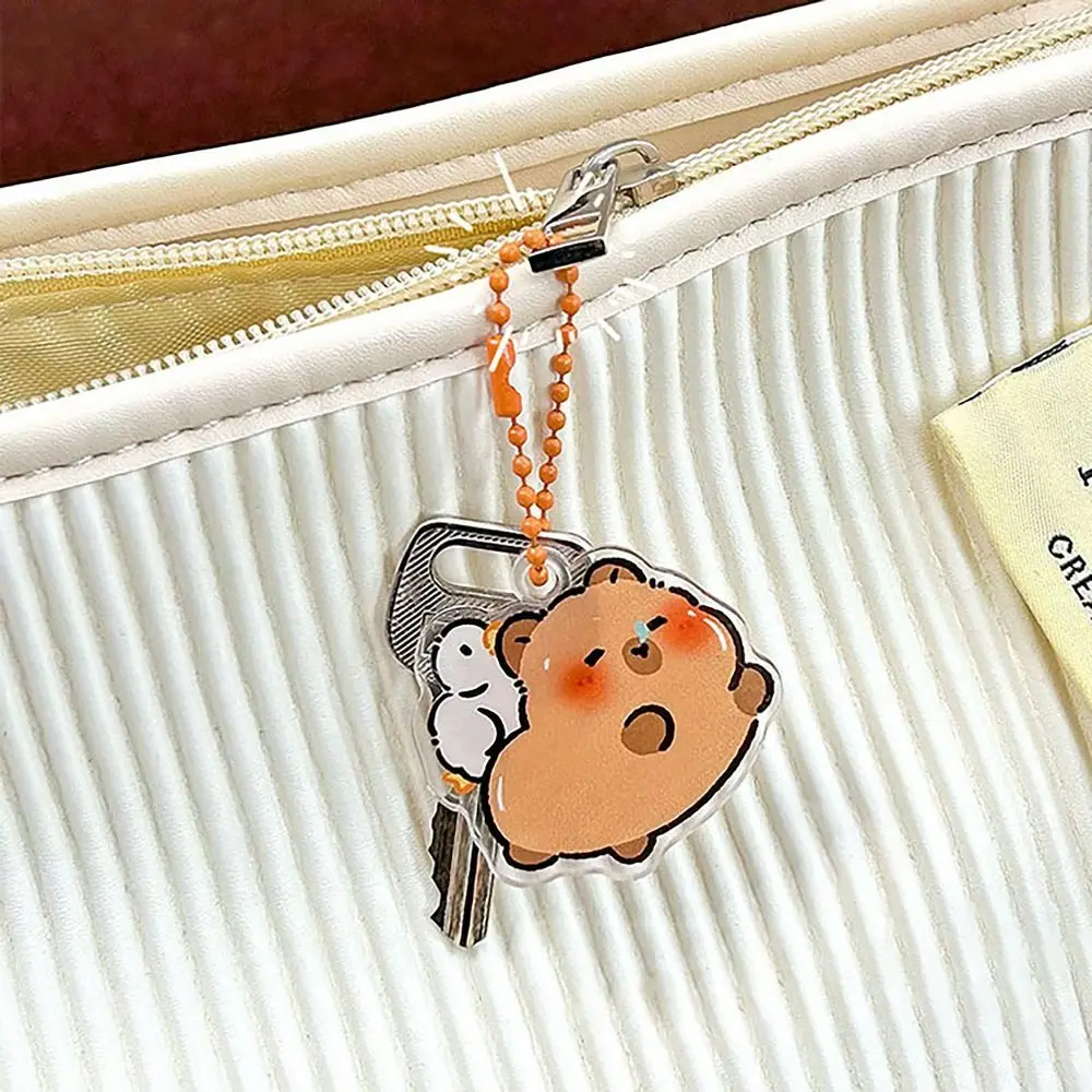 Cute Capybara Key Chain All-purpose Cartoon Bag Charm Decorations Acrylic Key Ring Children