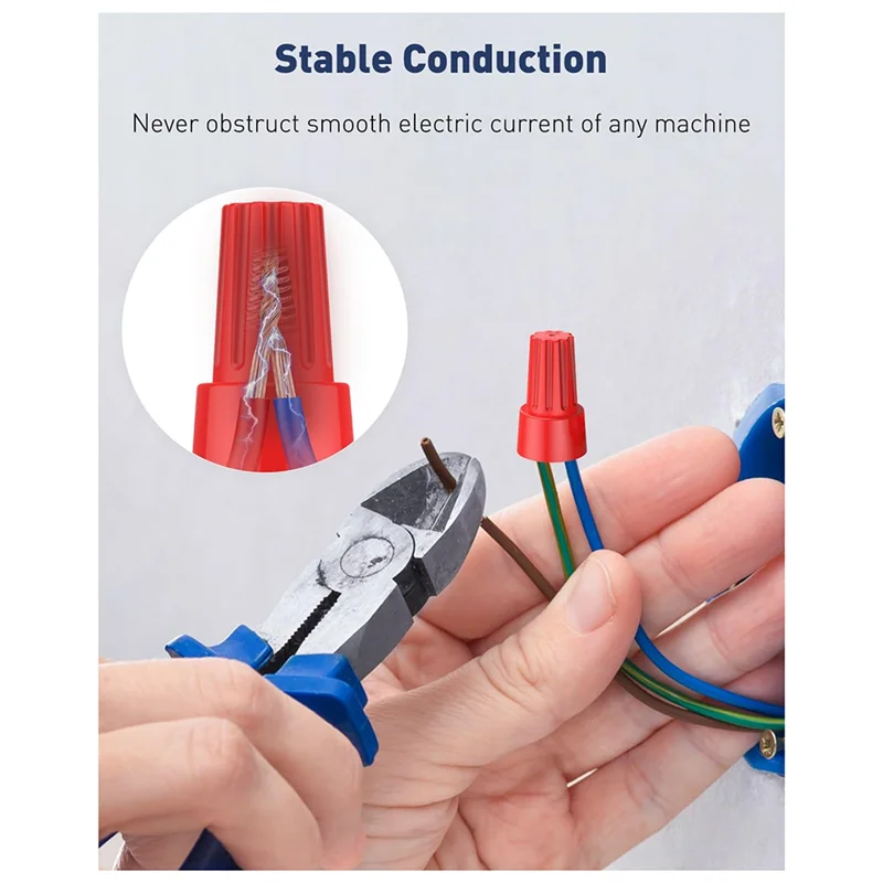 ABGR-50Pcs Wire Nuts Wire Caps Electrical Wire Connectors For 10-22AWG Gauge Wire Electric Connectors For Wiring Twist Nuts