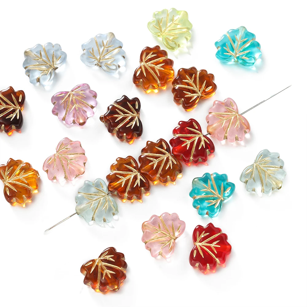 

50pcs/lot Colorful Acrylic Leaf Shape Bead Spacer Charms Loose Beads for DIY Bracelet Necklace Jewelry Making Accessories