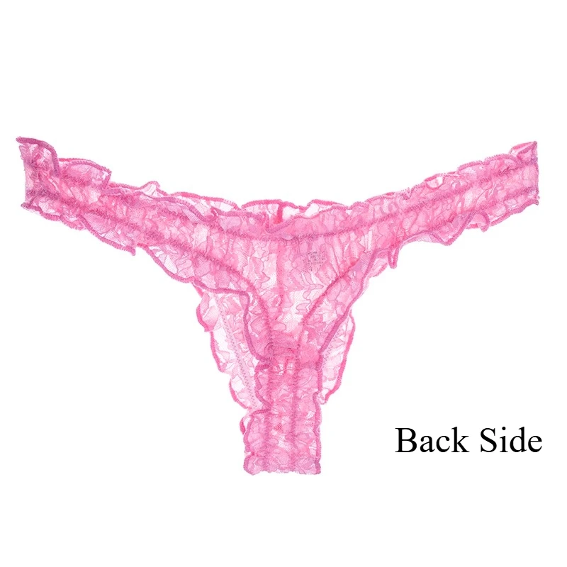 Lace Underwear Men's Sissy Thongs Perspective T-back Mens Lingerie Pouch Bag G-Strings Nightclub Youth Panties Low Waist Elastic
