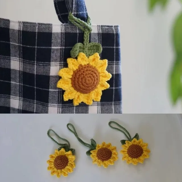1067-0d5743.jpg Handmade Sunflower Bag Pendant