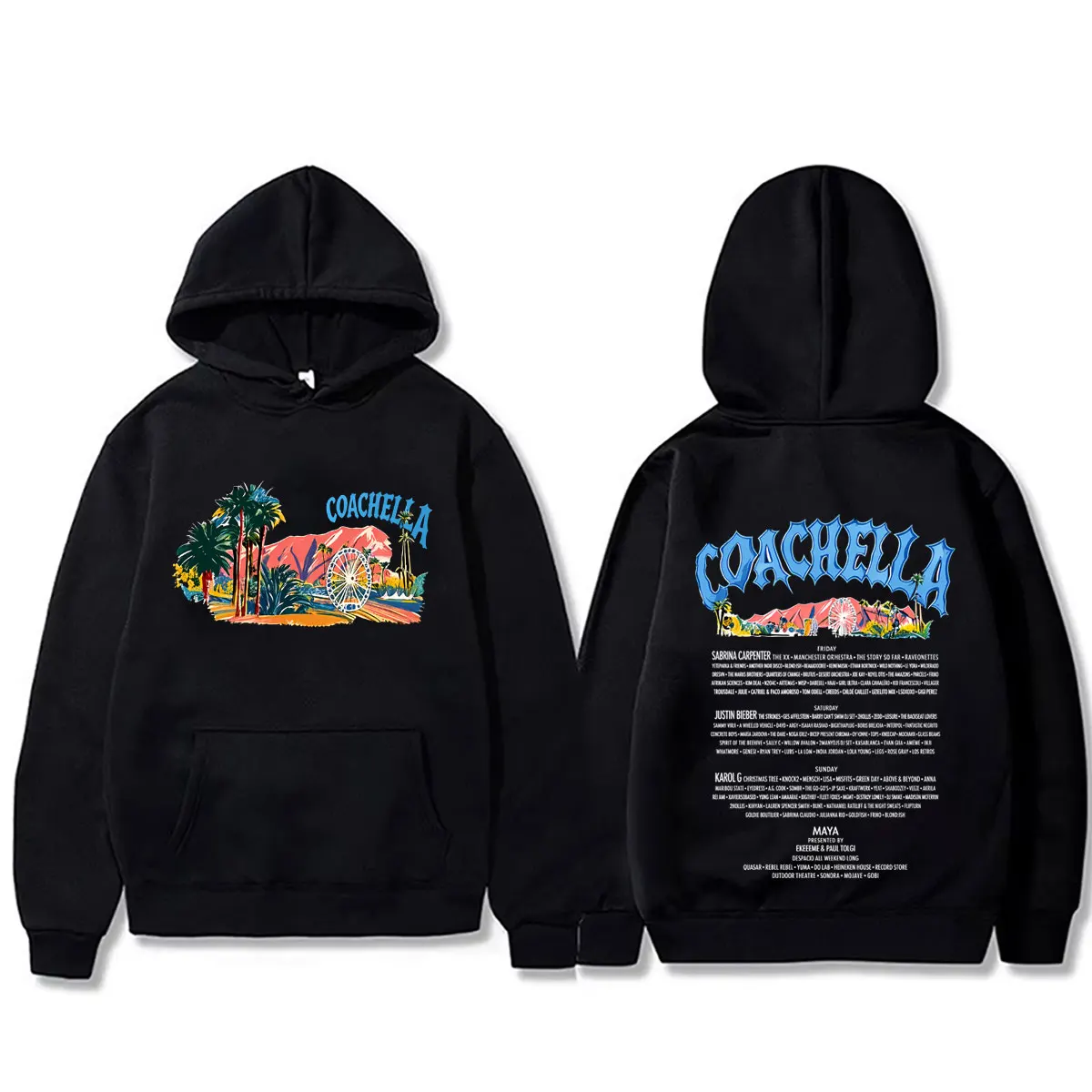 

Coachella 2026 Collection Indio California Hoodie Justin Bieber Sweatshirt Men Women Hip Hop Fashion Oversized Pullover Hoodies