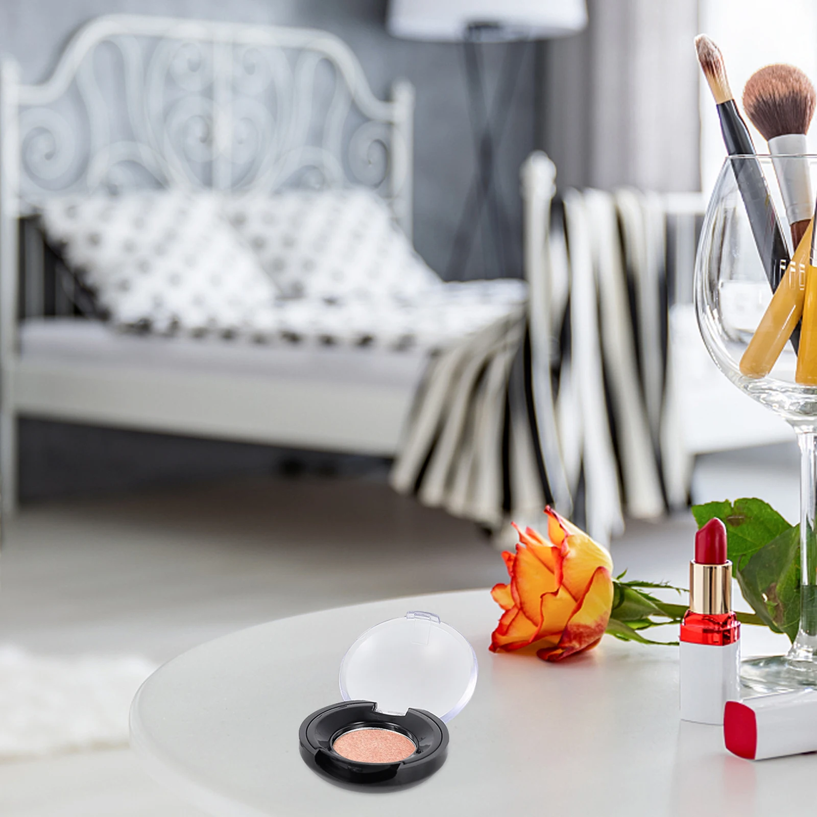 

8pcs Eyeshadow Sub Package Container Dustproof Portable Makeup Organizer Case For Foundation Blush Lipstick Refillable Small