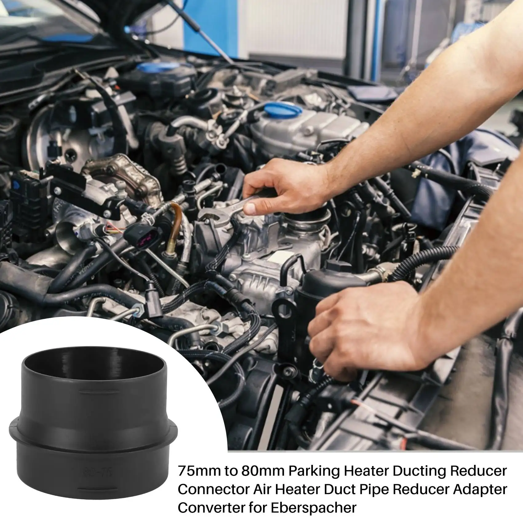 

A85E-75Mm To 80Mm Parking Heater Ducting Reducer Connector Air Heater Duct Pipe Reducer Adapter Converter For Eberspacher
