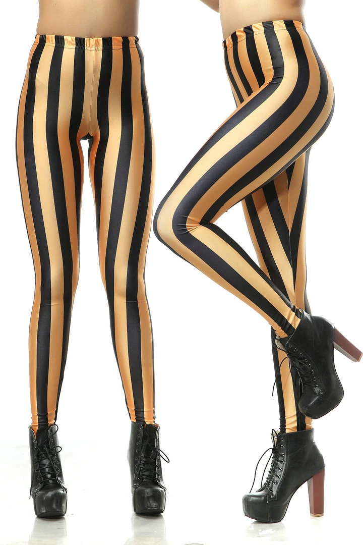 Sexy cintura alta elástico leggings moda amarelo preto listra impressão calças casuais esportes fitness leggings magro hip-lift calças